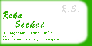 reka sitkei business card